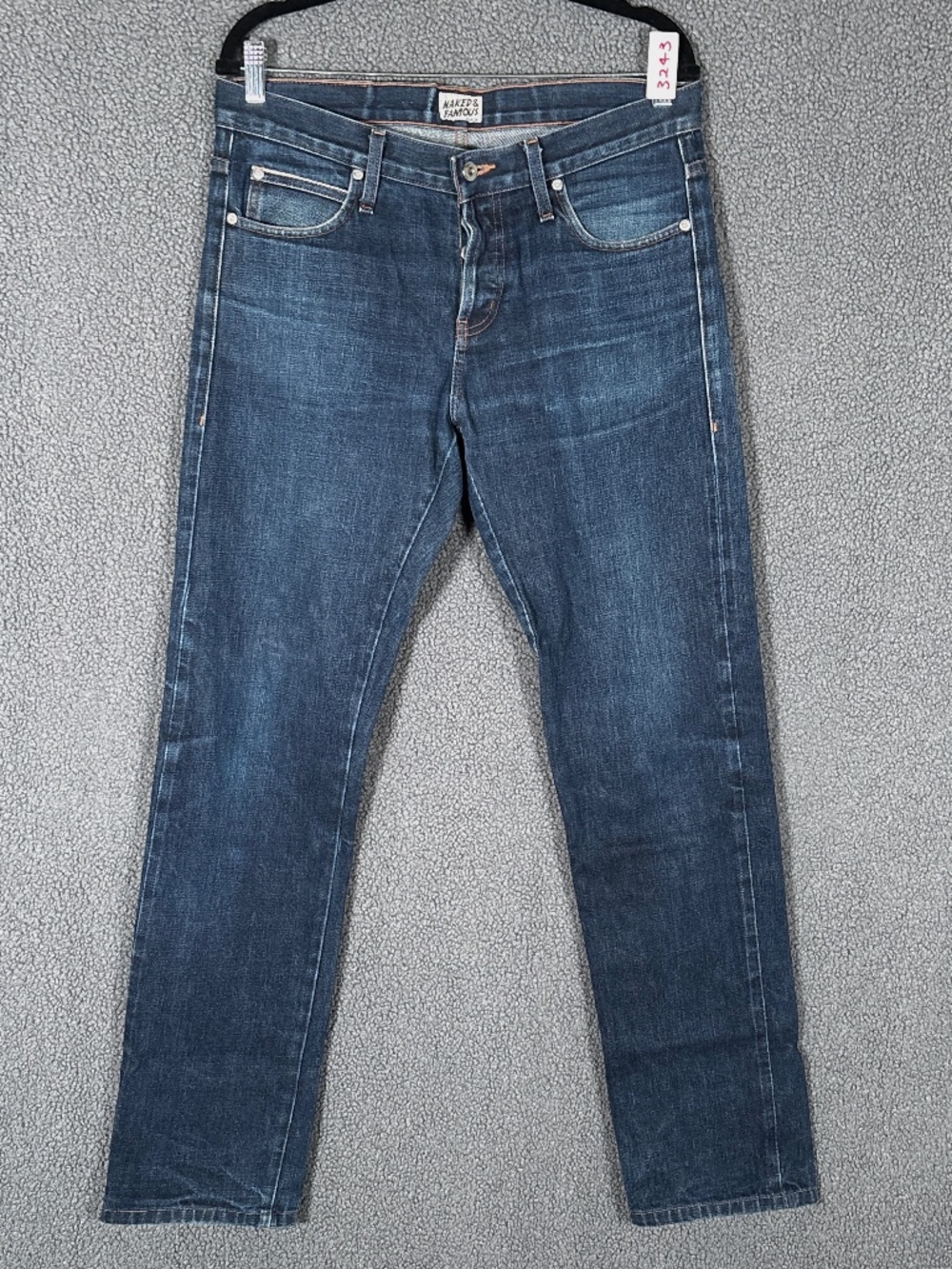Naked & Famous Skinny Guy Selvedge Botton Fly Jeans - Men's Size 34*32 - Blue